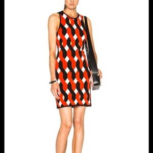 rag & bone Red and Black Geometric Mini Dress, Size Small